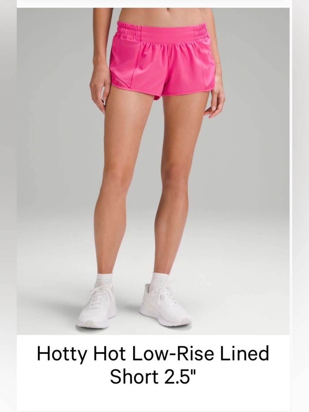 Lululemon sonic pink low-rise lined 2.5 inch Hotty hot shorts size 2